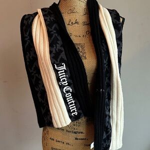 Juicy Couture Black and Cream Knit Scarf
